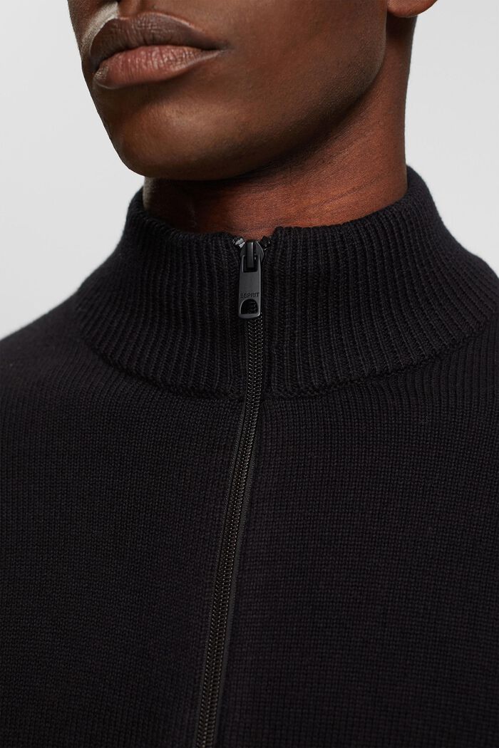 Cardigan in maglia con zip, BLACK, detail image number 2