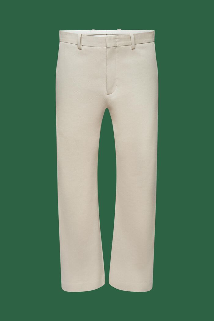 Pantaloni a maglia in jersey piqué, BEIGE, detail image number 7
