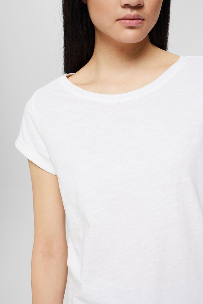 T-shirt basic in cotone biologico, confezione doppia, WHITE, detail image number 2