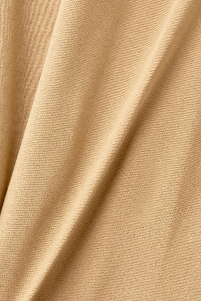 T-shirt girocollo in puro cotone, BEIGE, detail image number 5