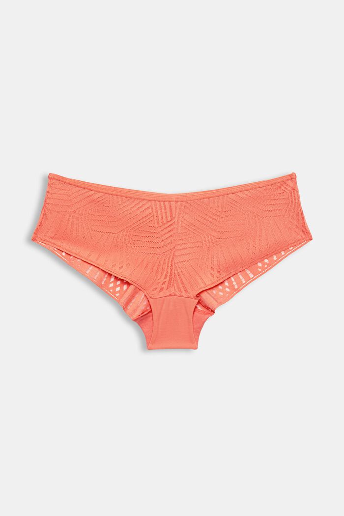 Shorts a culotte brasiliana in pizzo, CORAL, detail image number 4