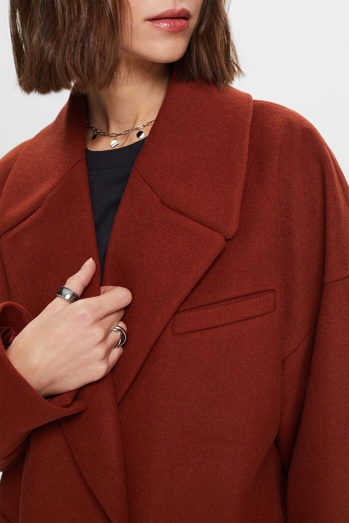 Riciclato: cappotto in misto lana, RUST BROWN, detail image number 2