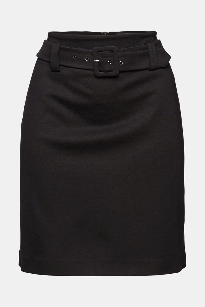 Minigonna con cintura in jersey punto, BLACK, detail image number 7