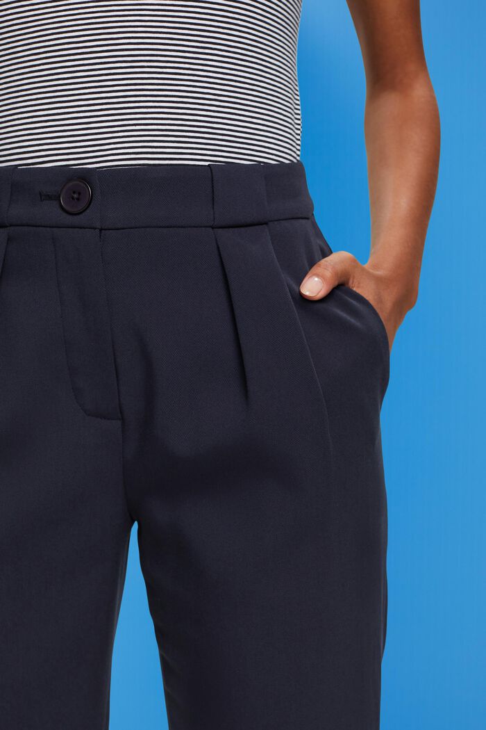 Pantaloni cropped in twill primaverile, NAVY, detail image number 1