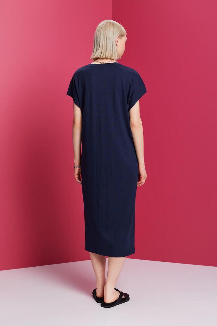Abito midi in jersey, NAVY, detail image number 3