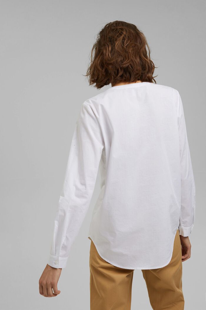 Blusa in 100% cotone biologico, WHITE, detail image number 3