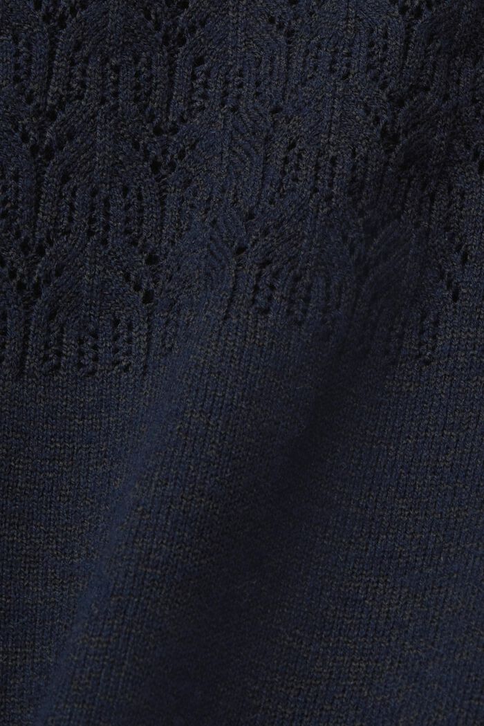 Pullover mouliné a manica corta, NAVY, detail image number 5