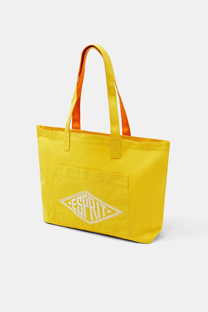 Tote Bag con logo in canvas, YELLOW, detail image number 2