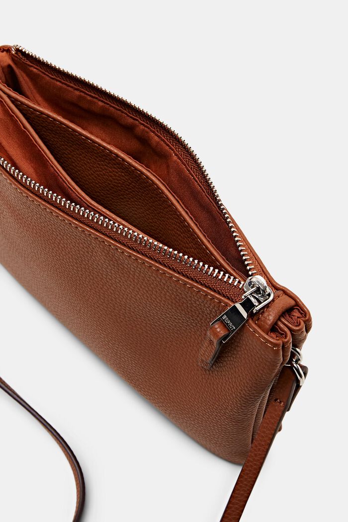 Borsa a tracolla in similpelle, RUST BROWN, detail image number 3