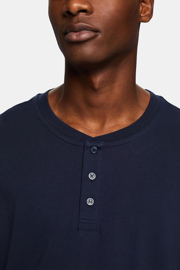 Maglia henley in jersey, NAVY, detail image number 3