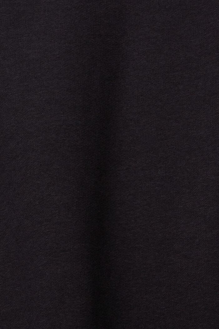 In materiale riciclato: pantaloni felpati con coulisse con cordoncino, BLACK, detail image number 1