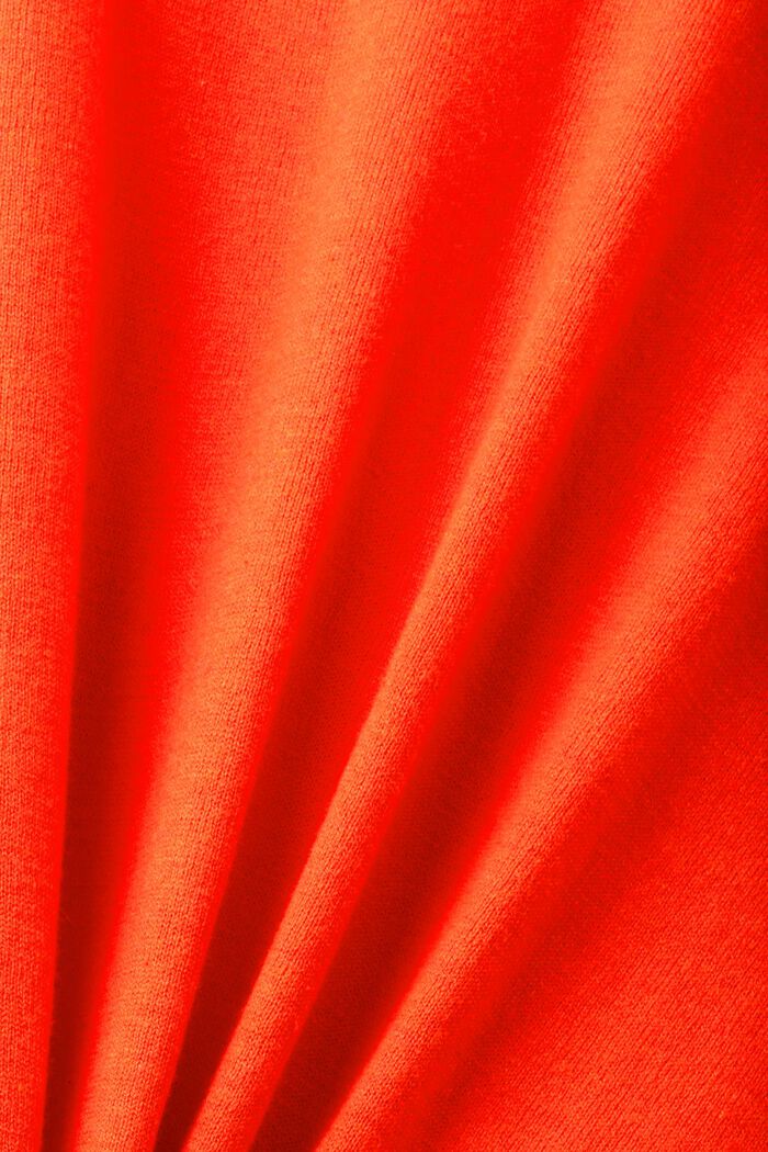 Maglione a maniche corte in maglia con lino, ORANGE RED, detail image number 5