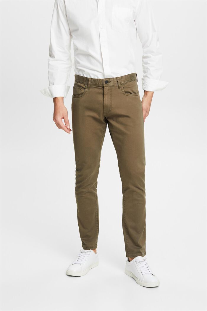 Pantaloni Slim Fit, cotone biologico, DARK KHAKI, detail image number 0
