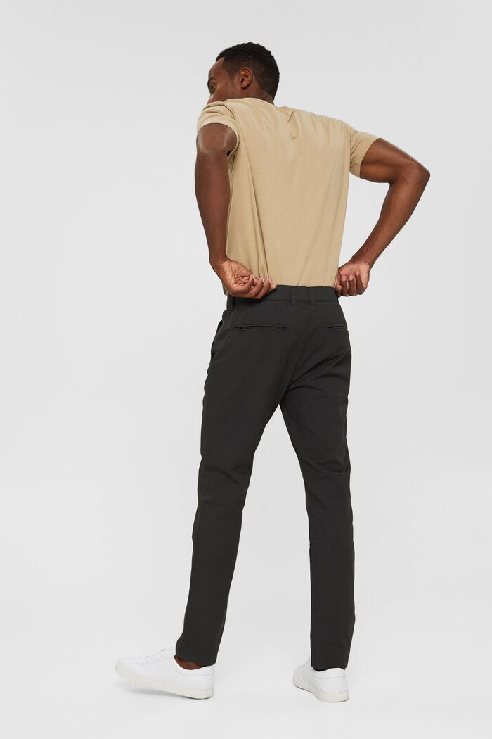 Pantaloni chino stretch, cotone biologico, DARK GREY, detail image number 3