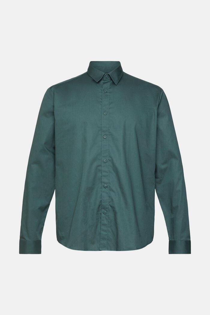 Camicia in cotone sostenibile, DARK TEAL GREEN, detail image number 5