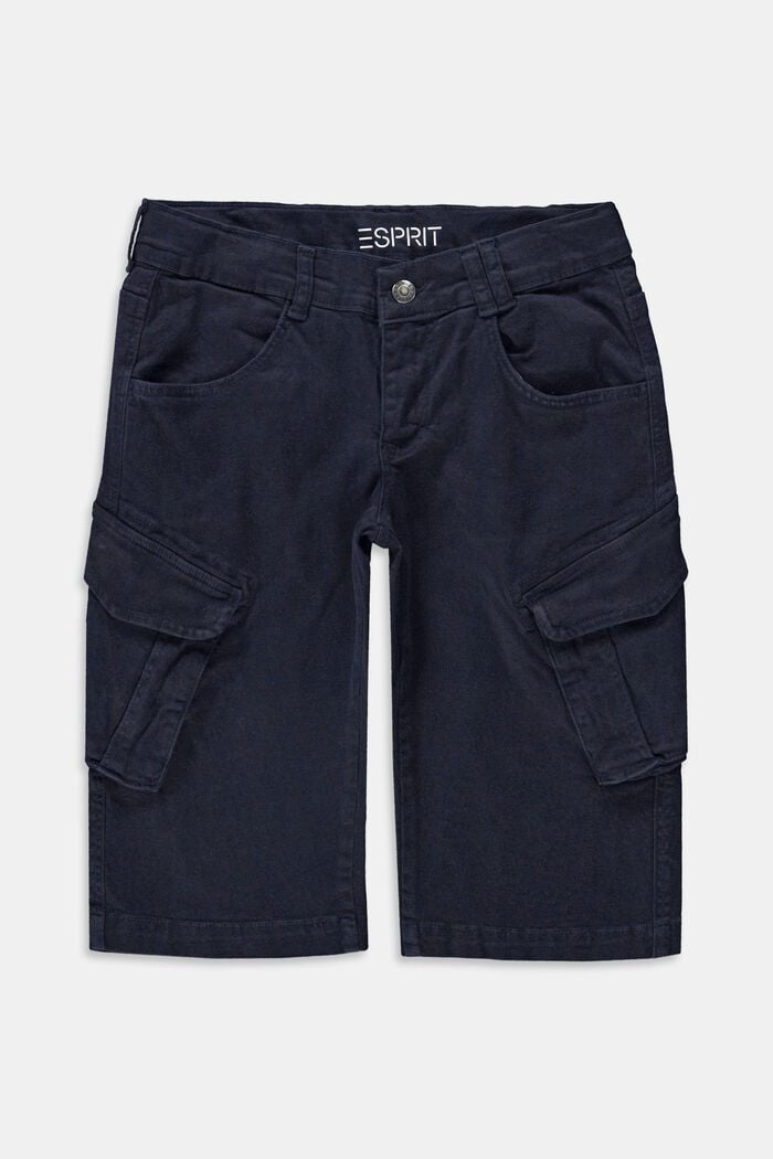 Pantaloni cargo corti con cintura regolabile, NAVY, overview