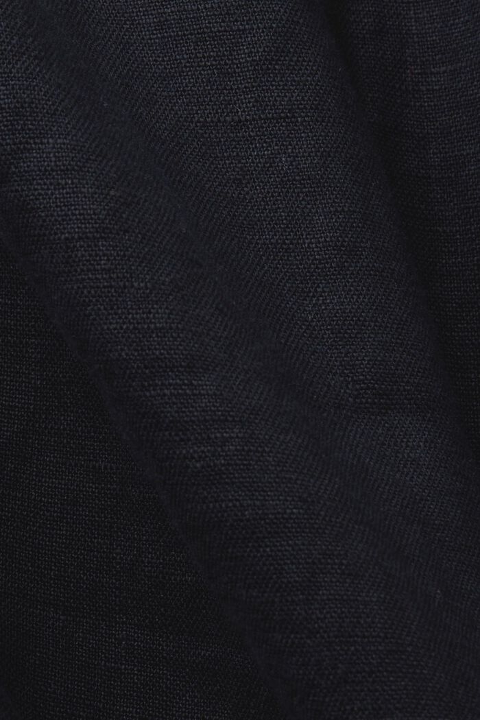 Camicetta babydoll di lino senza maniche, BLACK, detail image number 4