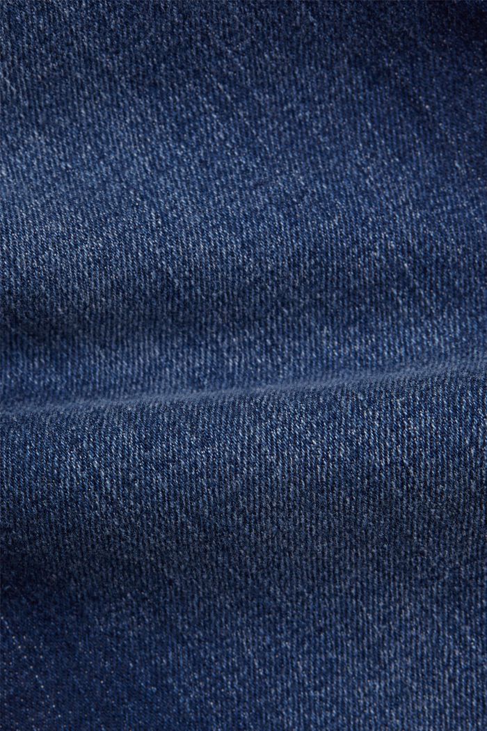 Jeans capri in cotone biologico, BLUE DARK WASHED, detail image number 4