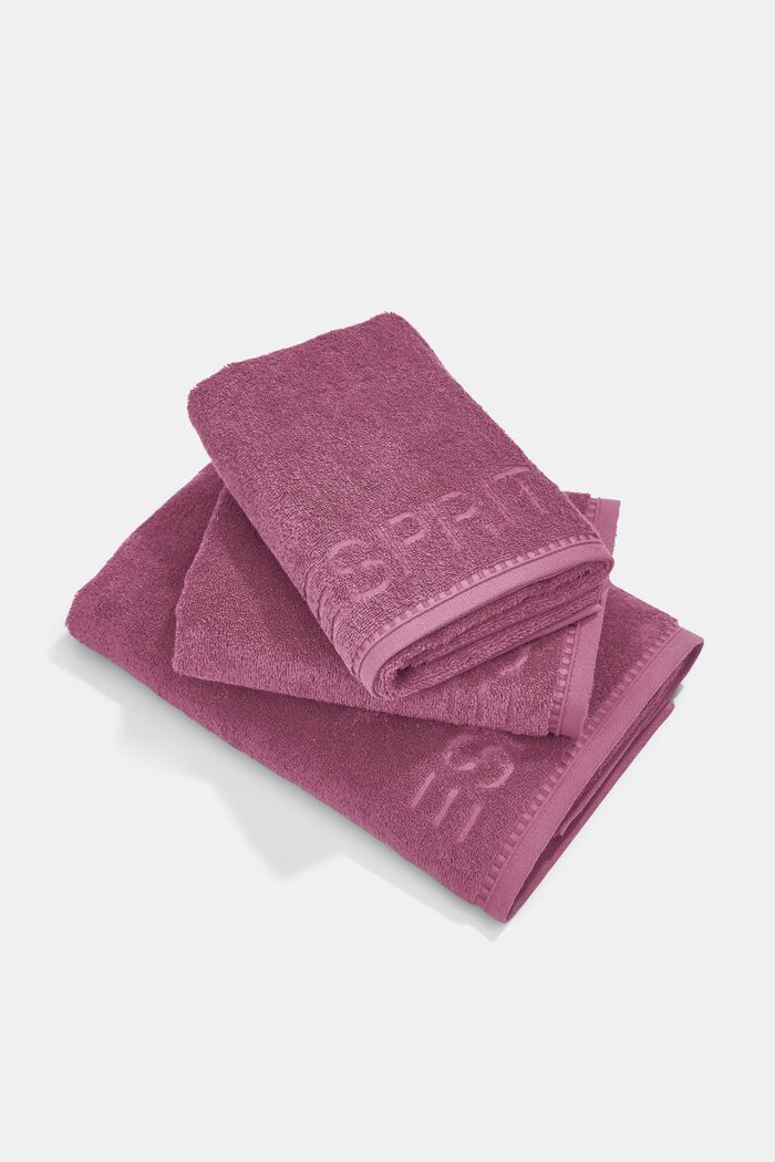 Con TENCEL™: set di 3 asciugamani in spugna, BLACKBERRY, overview
