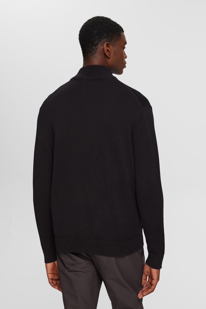 Cardigan in maglia con zip, BLACK, detail image number 3