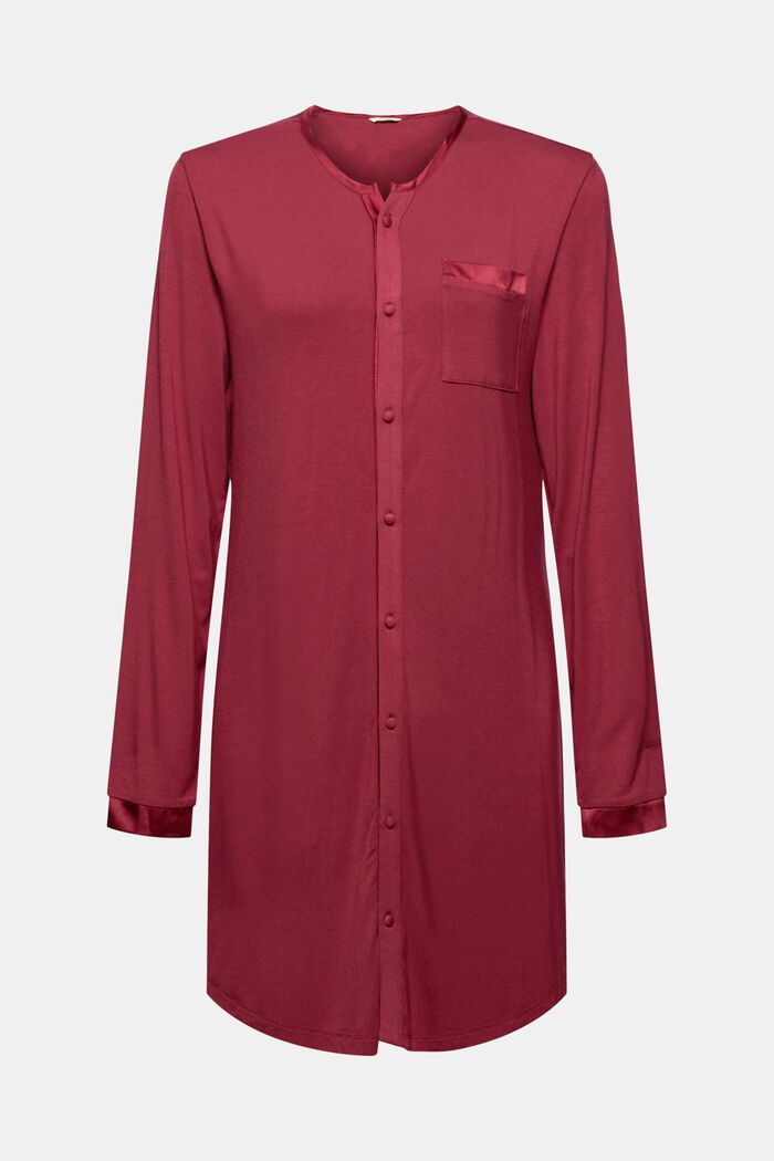 Camicia da notte in jersey di LENZING™ ECOVERO™, DARK RED, detail image number 5