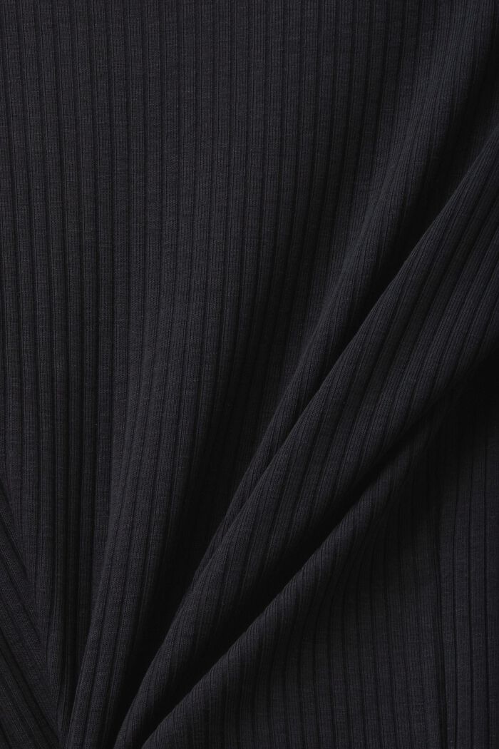 Maglia a coste con manica lunga, BLACK, detail image number 5