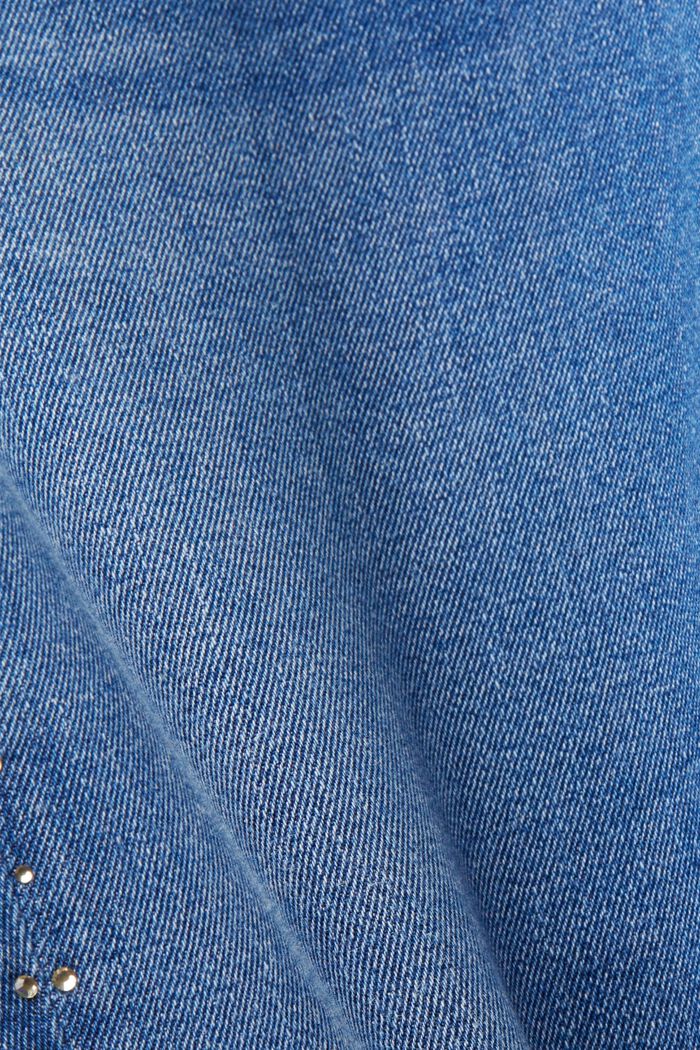 Jeans skinny impreziositi a vita media, BLUE MEDIUM WASHED, detail image number 6