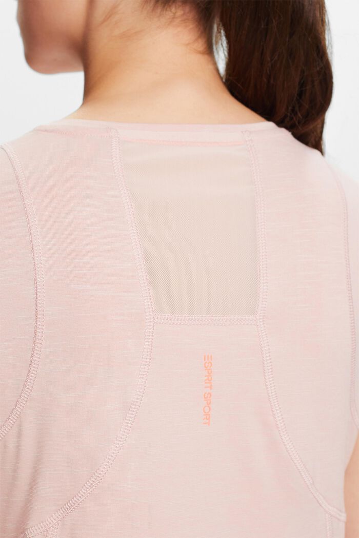 T-shirt active con pannello in mesh riciclato, PASTEL PINK, detail image number 2