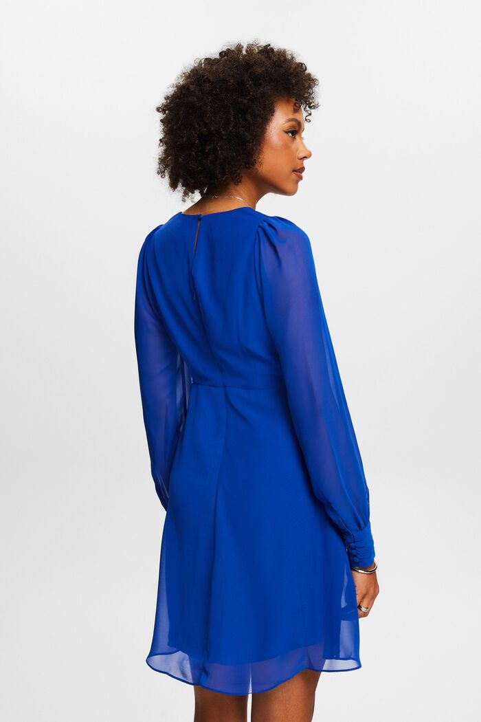 Mini abito in chiffon con scollo a V, BRIGHT BLUE, detail image number 2