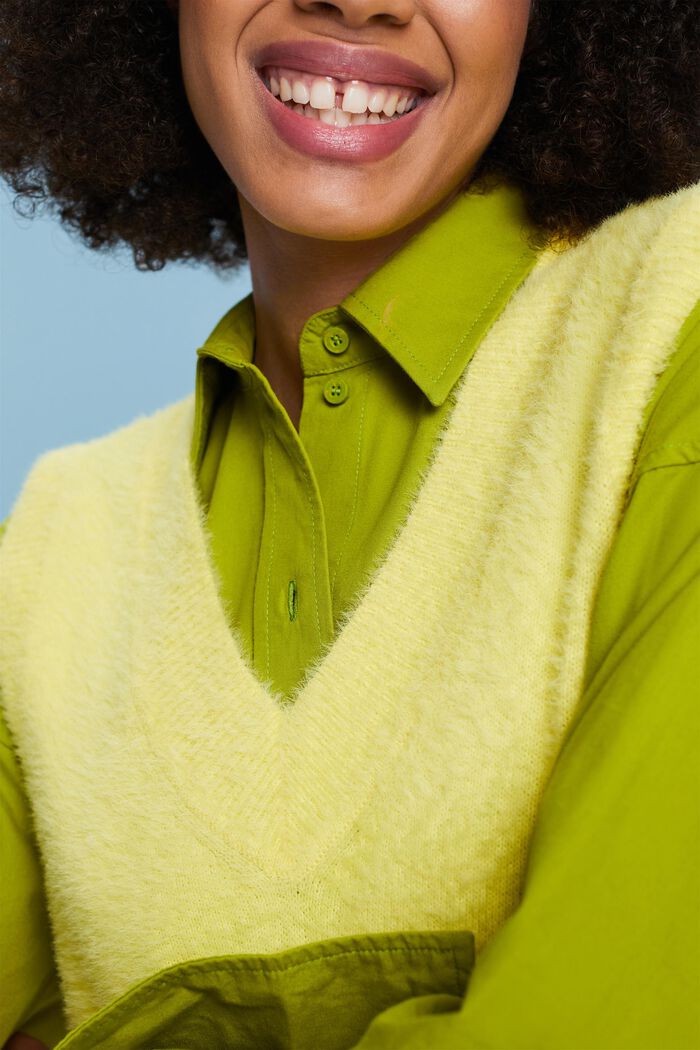 Gilet con scollo a V in misto lana, PASTEL YELLOW, detail image number 3