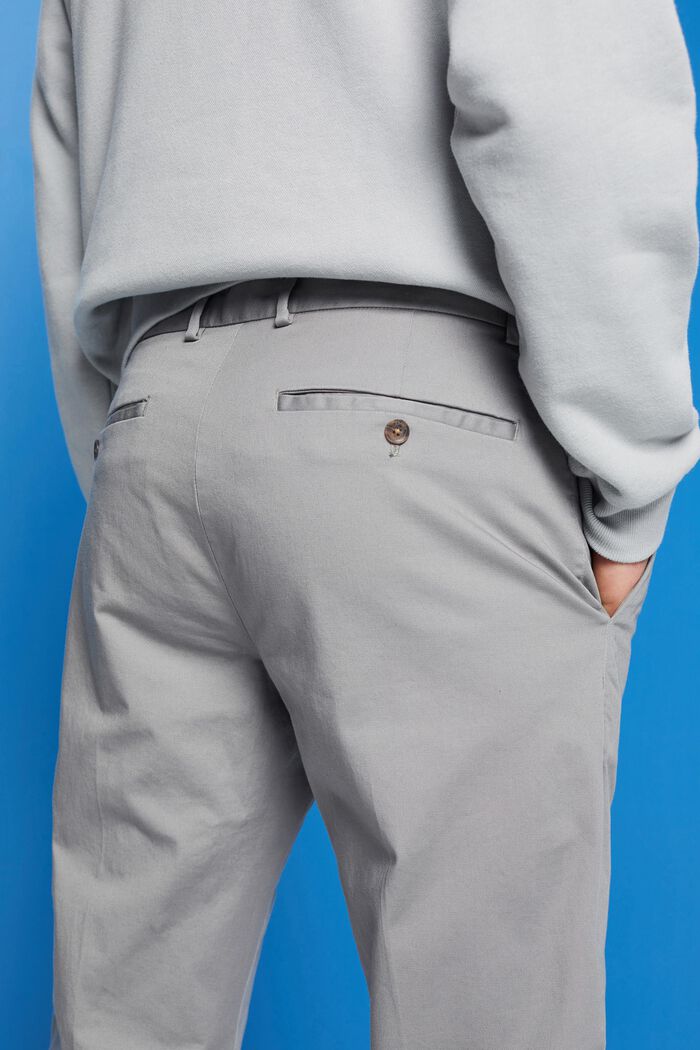 Pantaloni chino elasticizzati in cotone, MEDIUM GREY, detail image number 2
