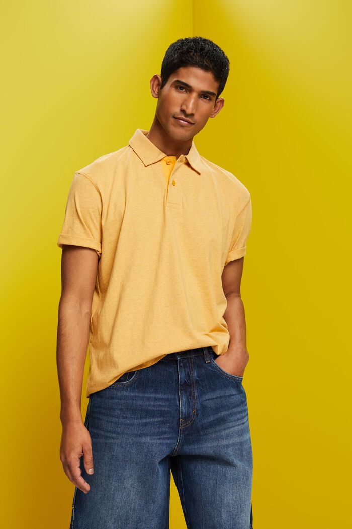 Polo in jersey di cotone, SUNFLOWER YELLOW, detail image number 0
