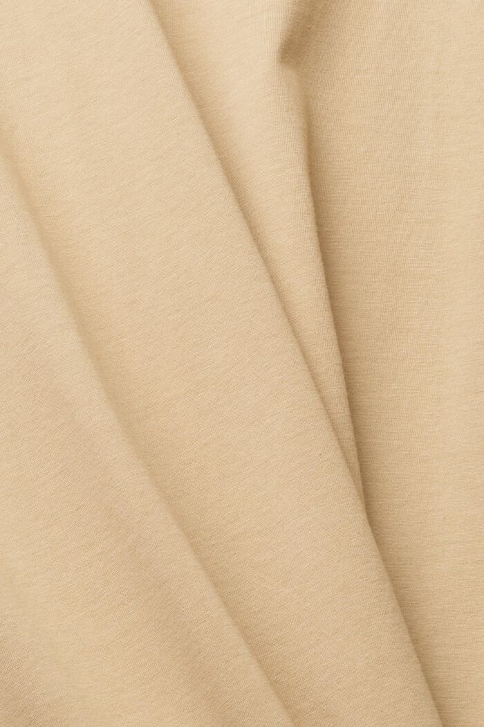 T-shirt in jersey con stampa del logo, BEIGE, detail image number 5