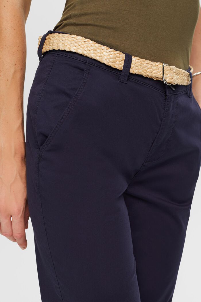 Chino cropped in cotone biologico, NAVY, detail image number 2
