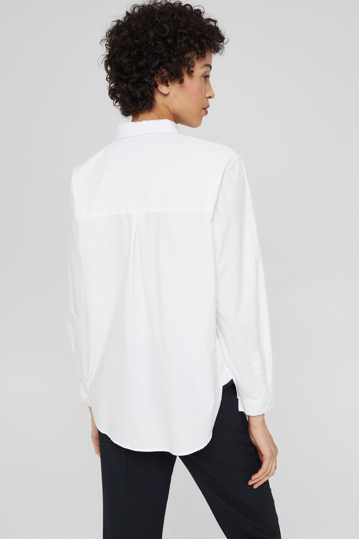 Blusa oversize in cotone, WHITE, detail image number 3
