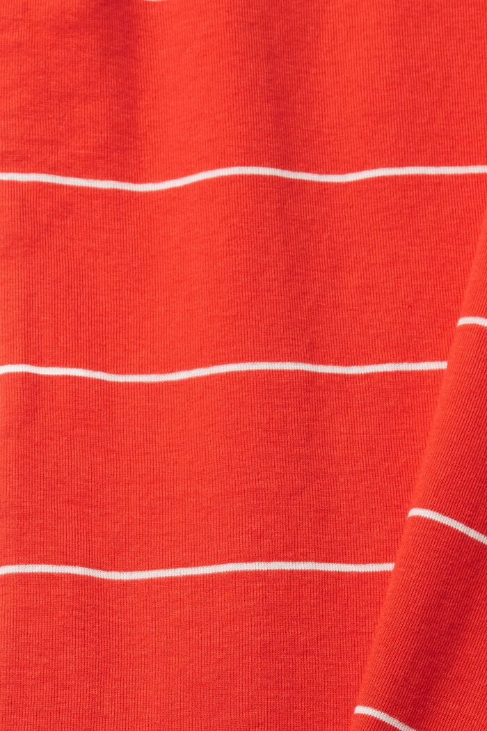 Maglia a manica lunga a righe, cotone biologico, RED, detail image number 1
