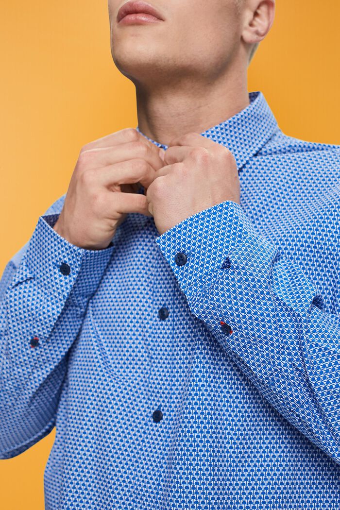 Camicia slim fit con motivo allover, BLUE, detail image number 2