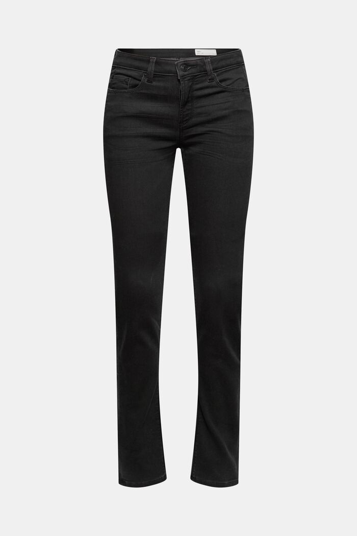 Jeans comodi stile jogger in denim nero, BLACK DARK WASHED, detail image number 6