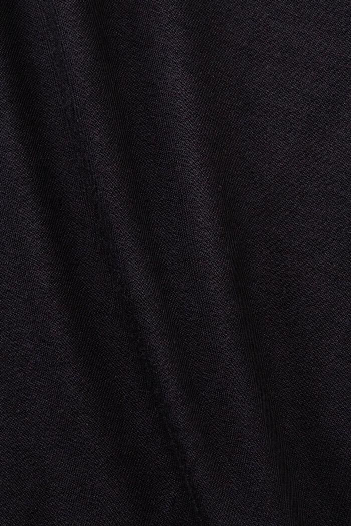 Maglia a maniche lunghe in jersey con collo a cascata, BLACK, detail image number 5