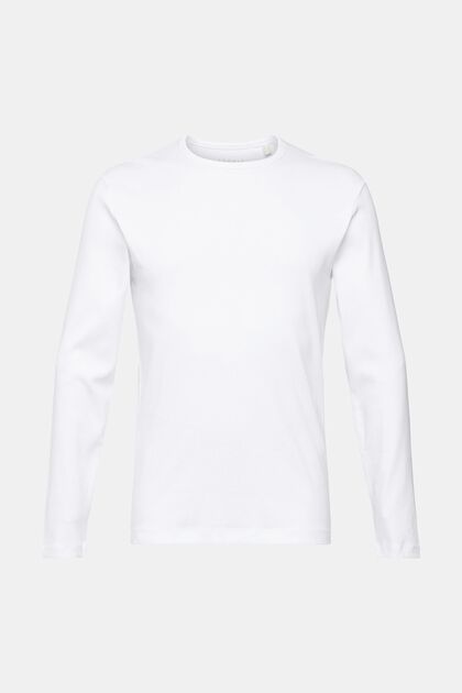 Maglia a manica lunga in jersey, WHITE, overview