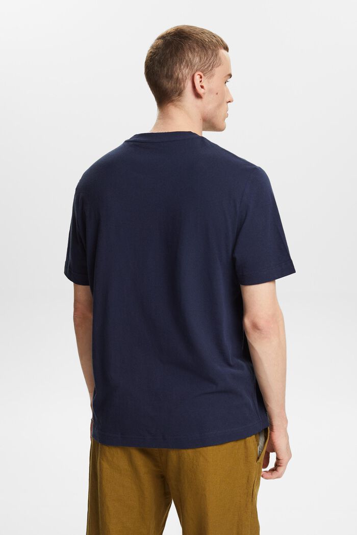 T-shirt in cotone e lino, NAVY, detail image number 2