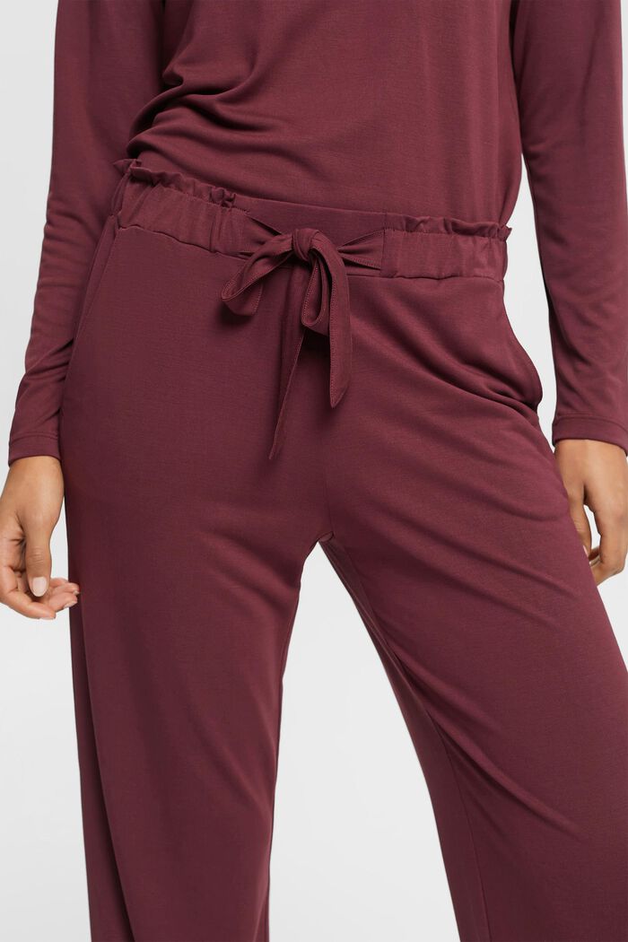Pantaloni da pigiama con cintura da annodare fissa, TENCEL™, BORDEAUX RED, detail image number 2