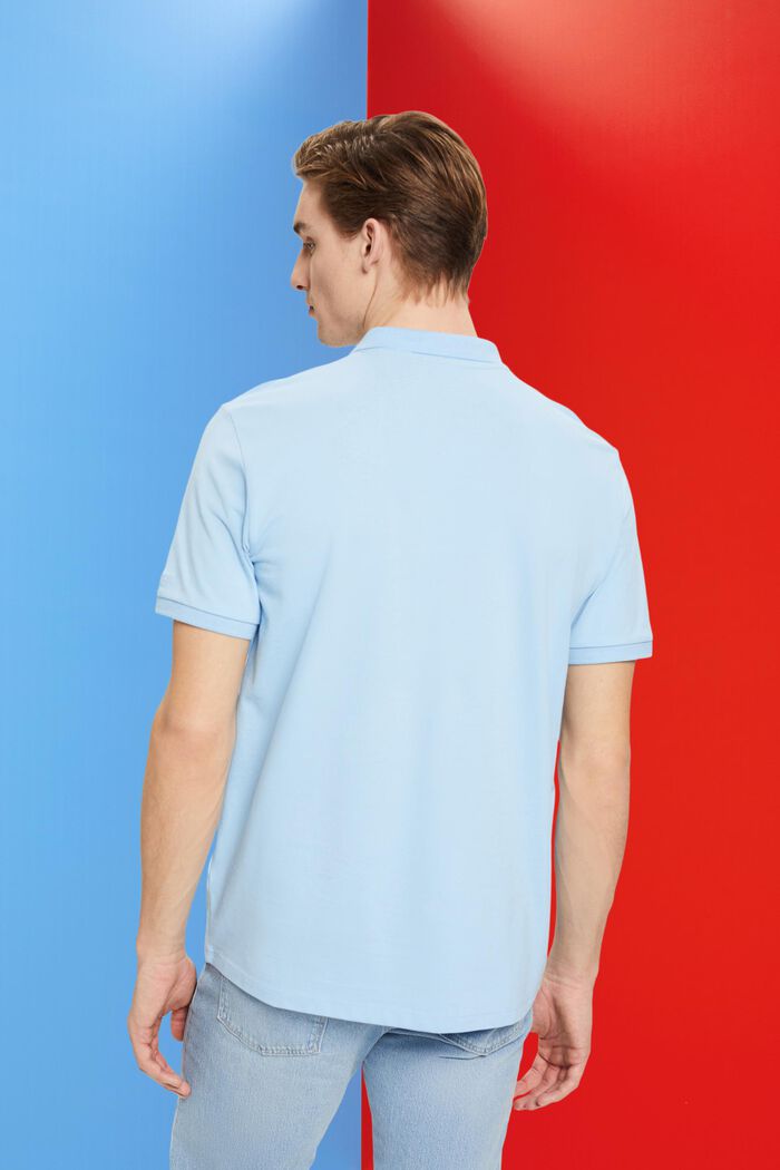 Polo Slim Fit in piqué di cotone, LIGHT BLUE, detail image number 3