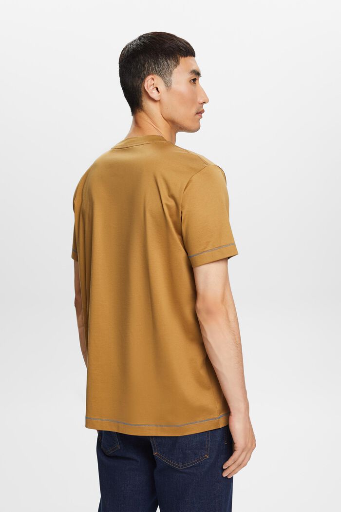 T-shirt a girocollo in jersey di 100% cotone, TOFFEE, detail image number 3