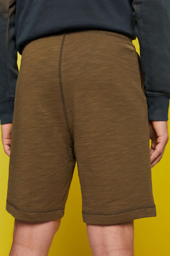 Shorts in felpa di cotone, KHAKI GREEN, detail image number 4