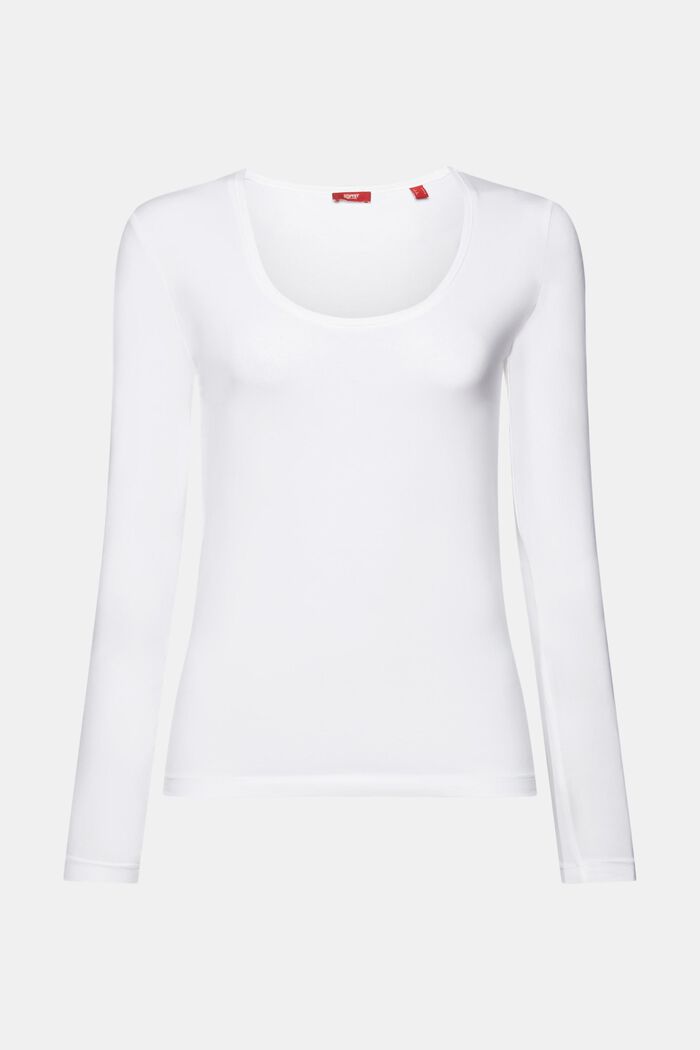 Maglia a manica lunga in jersey, 100% cotone, WHITE, detail image number 6