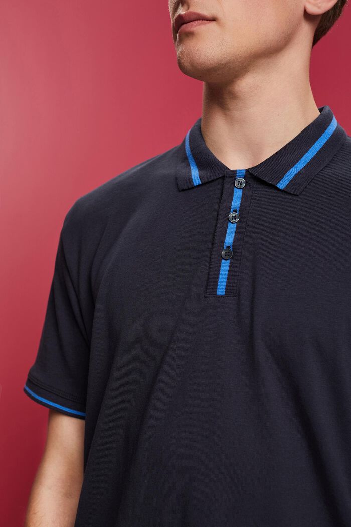 Polo in jersey in misto cotone, NAVY, detail image number 2