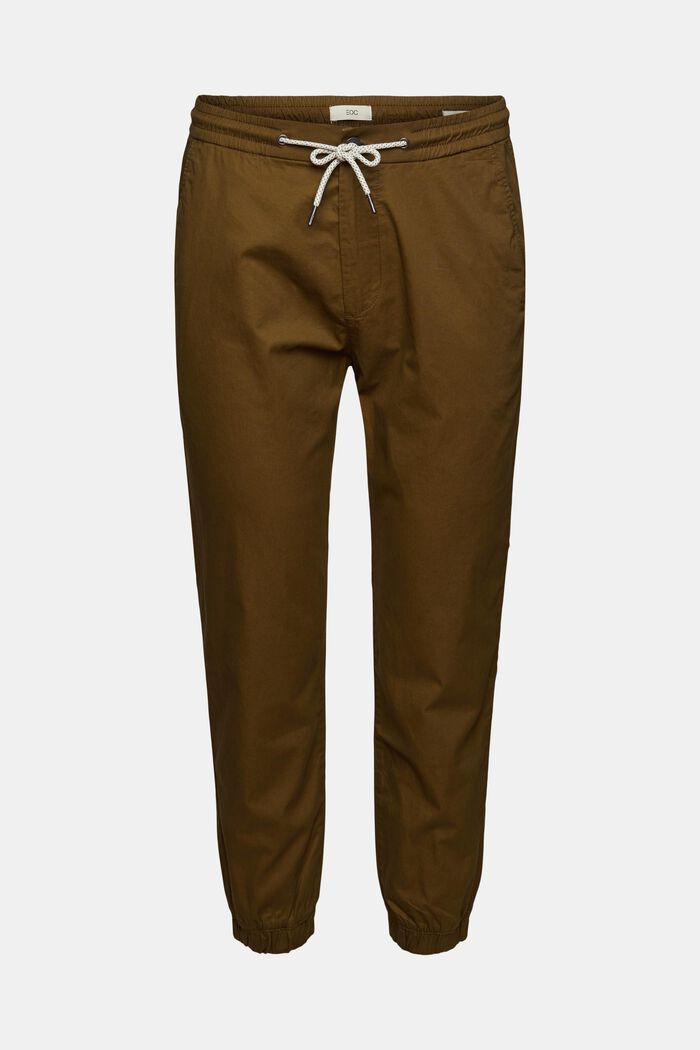 Pantaloni chino leggeri con coulisse con cordoncino, DARK KHAKI, detail image number 2