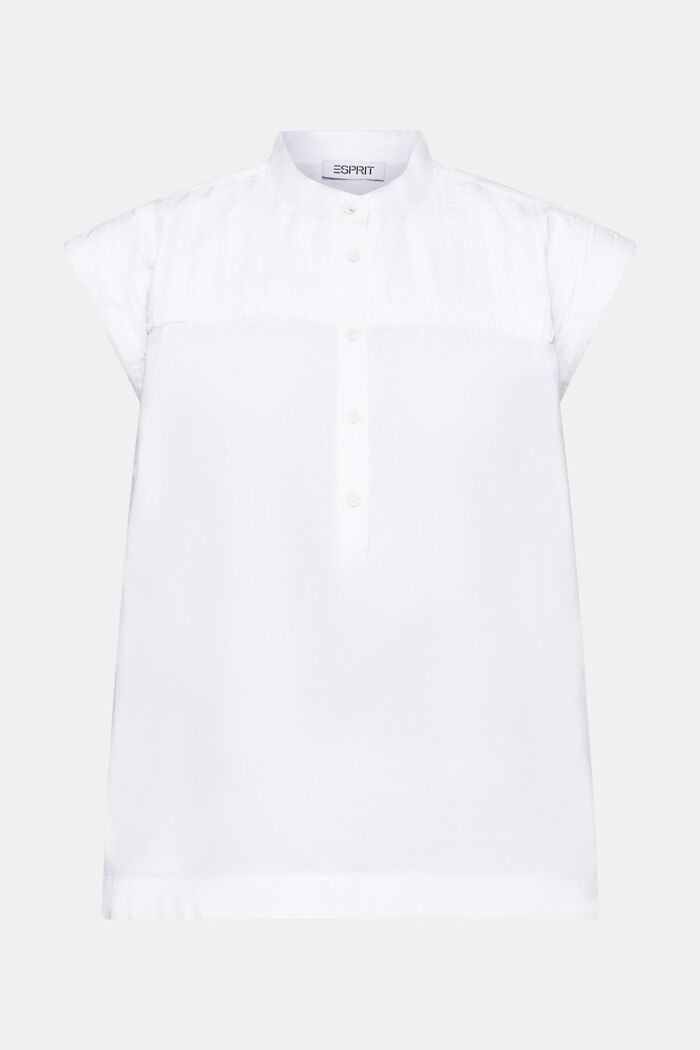 Blusa di cotone senza maniche, WHITE, detail image number 6