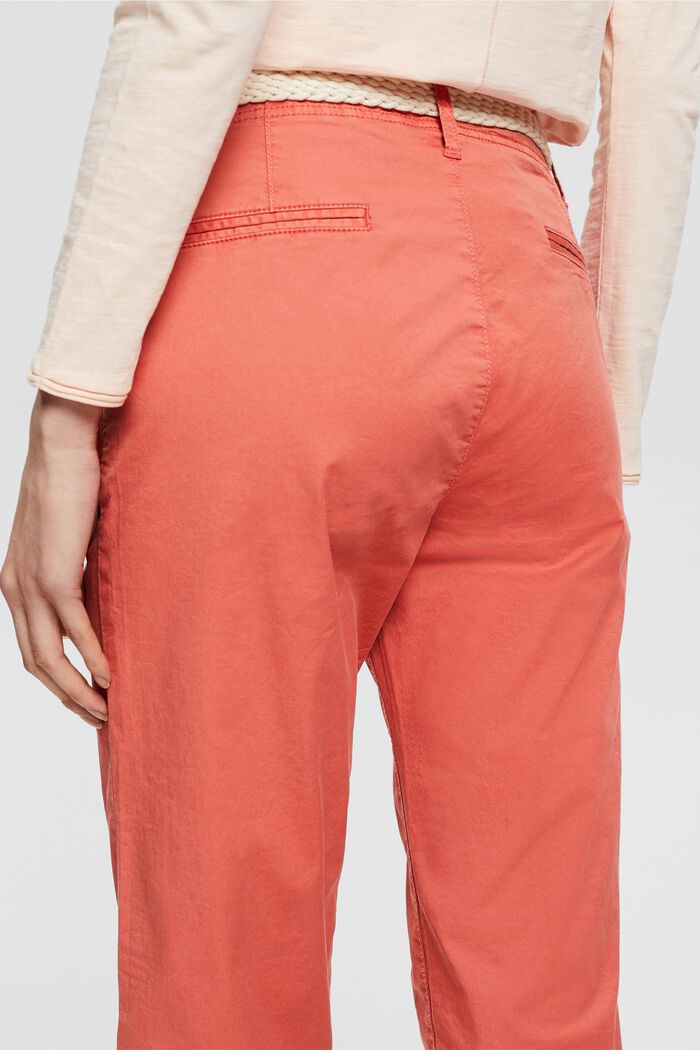 Pantaloni chino con cintura intrecciata, CORAL, detail image number 0